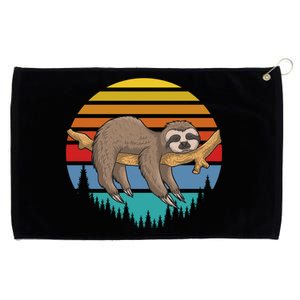 lazy Sloth Retro Sunset  Grommeted Golf Towel