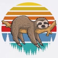 lazy Sloth Retro Sunset  Garment-Dyed Sweatshirt