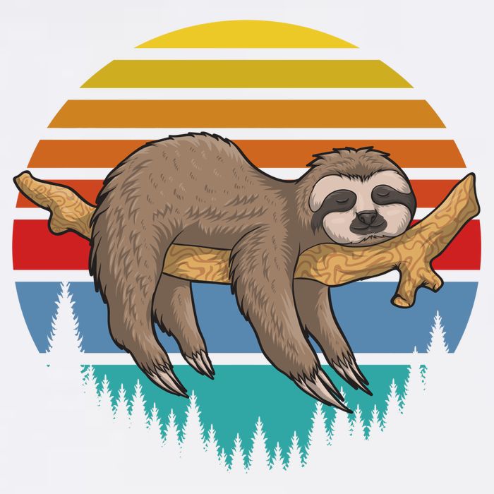 lazy Sloth Retro Sunset  Garment-Dyed Sweatshirt