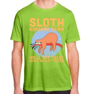 Lazy Sloth Running Team Distressed Adult ChromaSoft Performance T-Shirt