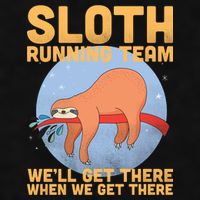 Lazy Sloth Running Team Distressed Ladies PosiCharge Tri-Blend Wicking Tank