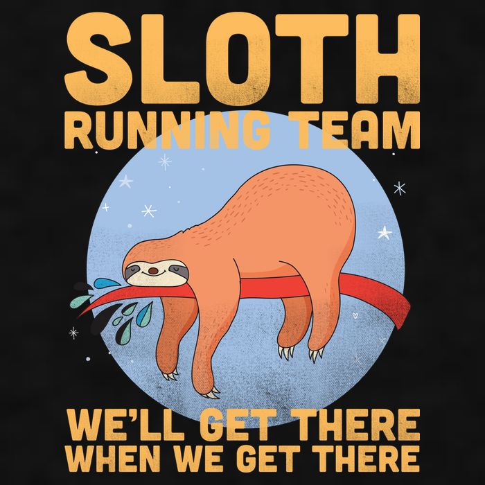 Lazy Sloth Running Team Distressed Ladies PosiCharge Tri-Blend Wicking Tank