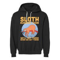 Lazy Sloth Running Team Distressed Garment-Dyed Fleece Hoodie