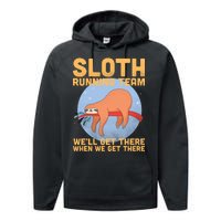 Lazy Sloth Running Team Distressed Performance Fleece Hoodie