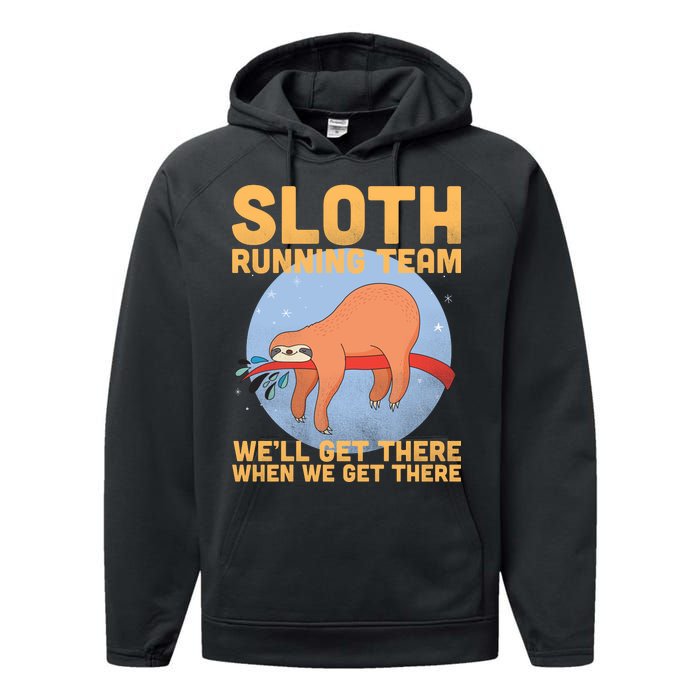 Lazy Sloth Running Team Distressed Performance Fleece Hoodie