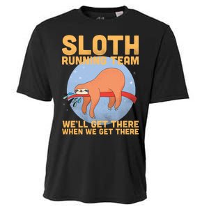 Lazy Sloth Running Team Distressed Cooling Performance Crew T-Shirt