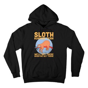 Lazy Sloth Running Team Distressed Hoodie