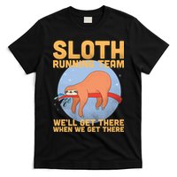 Lazy Sloth Running Team Distressed T-Shirt