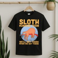 Lazy Sloth Running Team Distressed T-Shirt