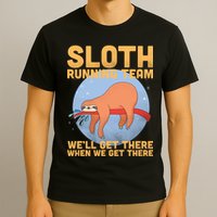 Lazy Sloth Running Team Distressed T-Shirt