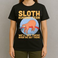 Lazy Sloth Running Team Distressed T-Shirt