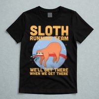 Lazy Sloth Running Team Distressed T-Shirt