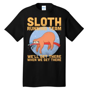 Lazy Sloth Running Team Distressed Tall T-Shirt