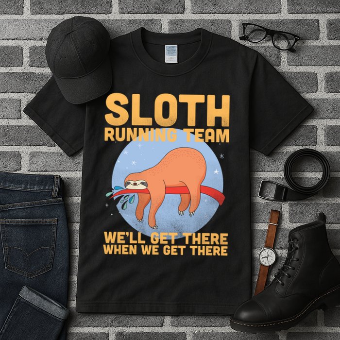 Lazy Sloth Running Team Distressed Tall T-Shirt