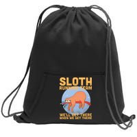 Lazy Sloth Running Team Distressed Sweatshirt Cinch Pack Bag