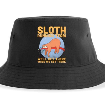 Lazy Sloth Running Team Distressed Sustainable Bucket Hat