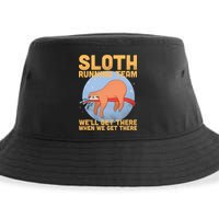 Lazy Sloth Running Team Distressed Sustainable Bucket Hat