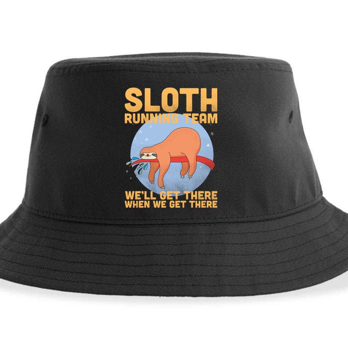 Lazy Sloth Running Team Distressed Sustainable Bucket Hat