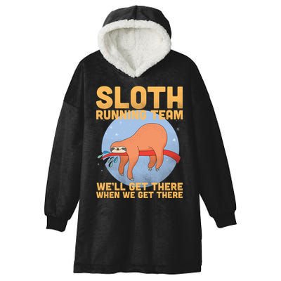 Lazy Sloth Running Team Distressed Hooded Wearable Blanket