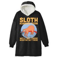 Lazy Sloth Running Team Distressed Hooded Wearable Blanket