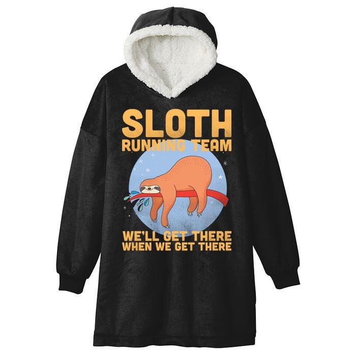 Lazy Sloth Running Team Distressed Hooded Wearable Blanket