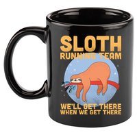 Lazy Sloth Running Team Distressed 11oz C Handle Ceramic Mug