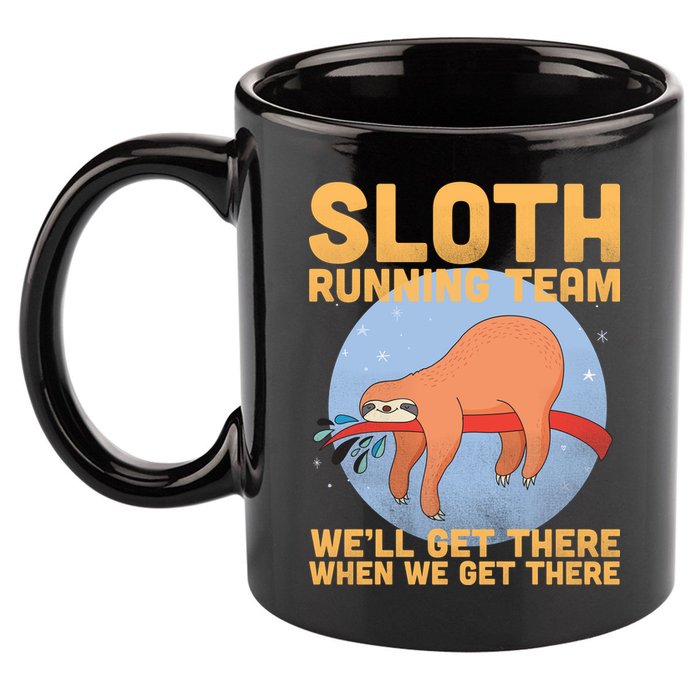 Lazy Sloth Running Team Distressed 11oz C Handle Ceramic Mug
