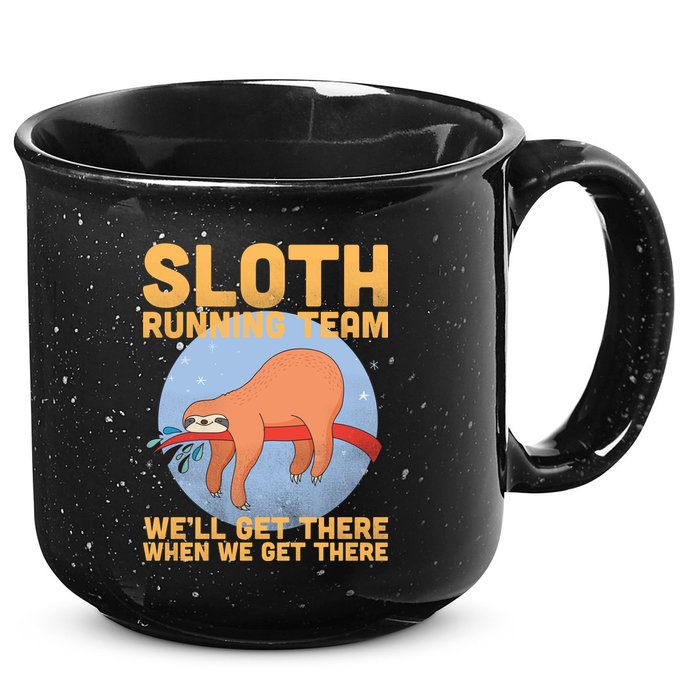 Lazy Sloth Running Team Distressed 15oz Campfire Ceramic Mug