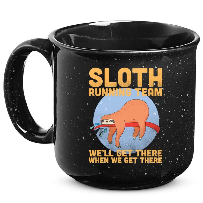 Lazy Sloth Running Team Distressed 15oz Campfire Ceramic Mug