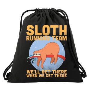 Lazy Sloth Running Team Distressed Drawstring Bag