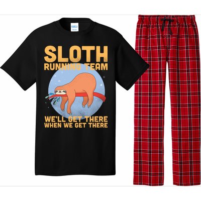 Lazy Sloth Running Team Distressed Pajama Set