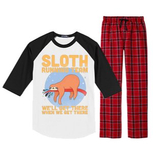 Lazy Sloth Running Team Distressed Raglan Sleeve Pajama Set