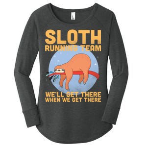 Lazy Sloth Running Team Distressed Women's Perfect Tri Tunic Long Sleeve Shirt