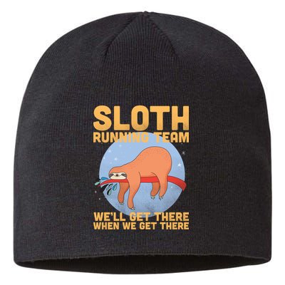 Lazy Sloth Running Team Distressed Sustainable Beanie