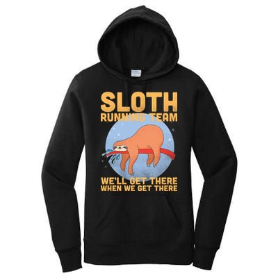 Lazy Sloth Running Team Distressed Women's Pullover Hoodie