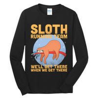 Lazy Sloth Running Team Distressed Tall Long Sleeve T-Shirt