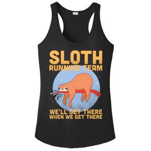 Lazy Sloth Running Team Distressed Ladies PosiCharge Competitor Racerback Tank