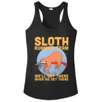Lazy Sloth Running Team Distressed Ladies PosiCharge Competitor Racerback Tank