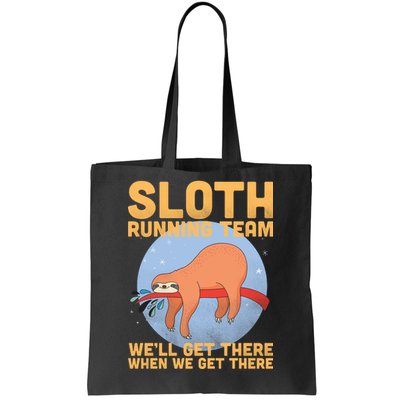 Lazy Sloth Running Team Distressed Tote Bag