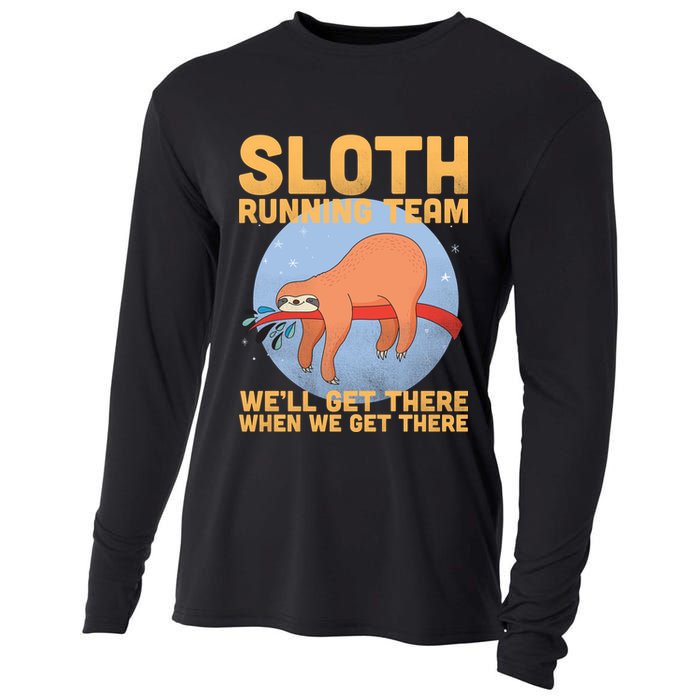 Lazy Sloth Running Team Distressed Cooling Performance Long Sleeve Crew