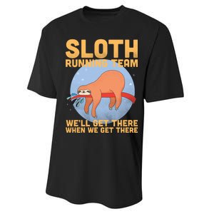 Lazy Sloth Running Team Distressed Performance Sprint T-Shirt