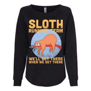 Lazy Sloth Running Team Distressed Womens California Wash Sweatshirt