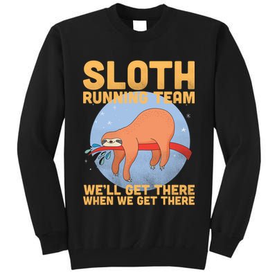 Lazy Sloth Running Team Distressed Tall Sweatshirt