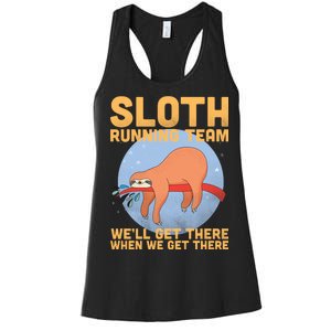 Lazy Sloth Running Team Distressed Women's Racerback Tank