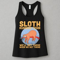 Lazy Sloth Running Team Distressed Womens Tank Top
