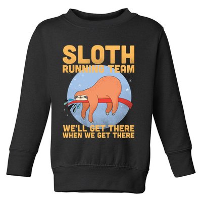 Lazy Sloth Running Team Distressed Toddler Sweatshirt