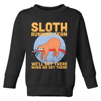 Lazy Sloth Running Team Distressed Toddler Sweatshirt
