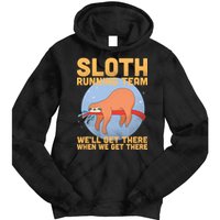 Lazy Sloth Running Team Distressed Tie Dye Hoodie