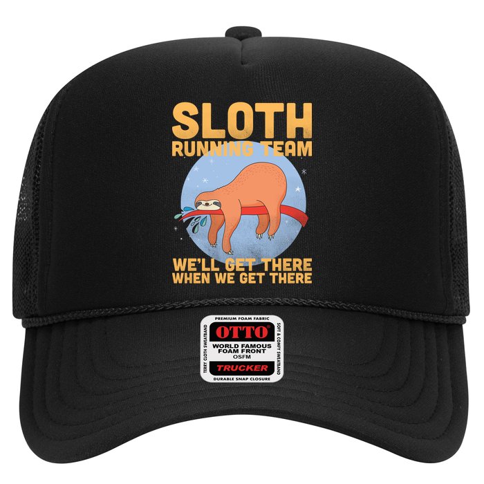 Lazy Sloth Running Team Distressed Trucker Hat