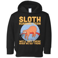 Lazy Sloth Running Team Distressed Toddler Hoodie
